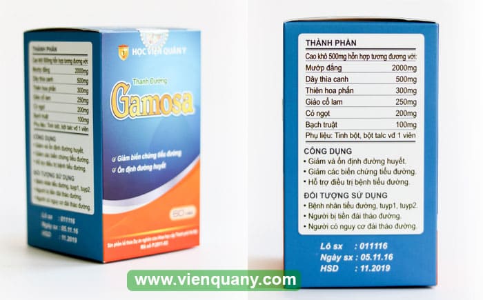Phân tích thành phần của thanh đường Gamosa Học Viện Quân Y, thanh đường gamosa có tốt không ?