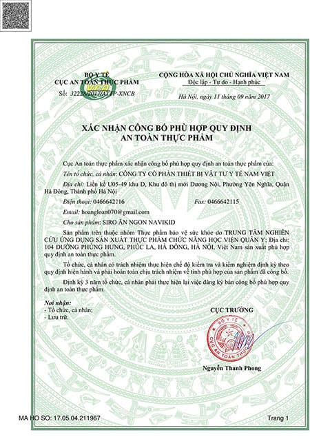 Siro ăn ngon NAVIKID Học Viện Quân Y