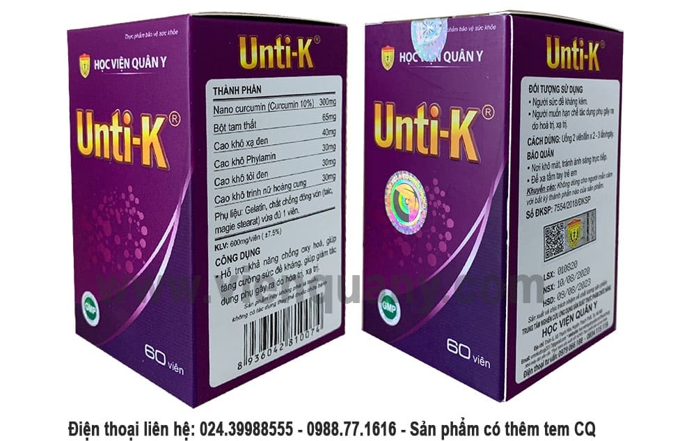 Unti-K Học Viện Quân Y - Hộp 30 viên
