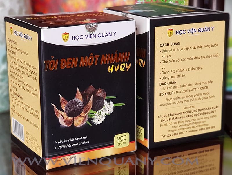 Tỏi đen một nhánh Học Viện Quân Y - Hộp 200g