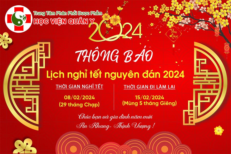 Thông báo lịch nghỉ Tết Nguyên Đán - GIÁP THÌN năm 2024
