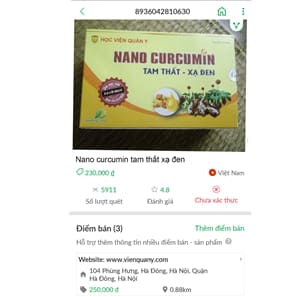 Mua Nano curcumin tam thất xạ đen ở Học Viện Quân Y thế nào để không bị hàng nhái?